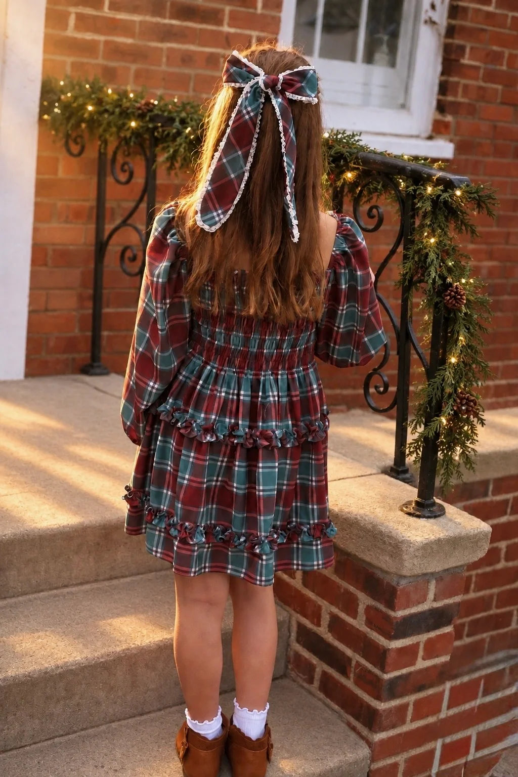 Fancy Bow- Holiday Plaid