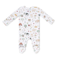 Cute Farm Animals  2 Way Ruffle Back Zipper Footie