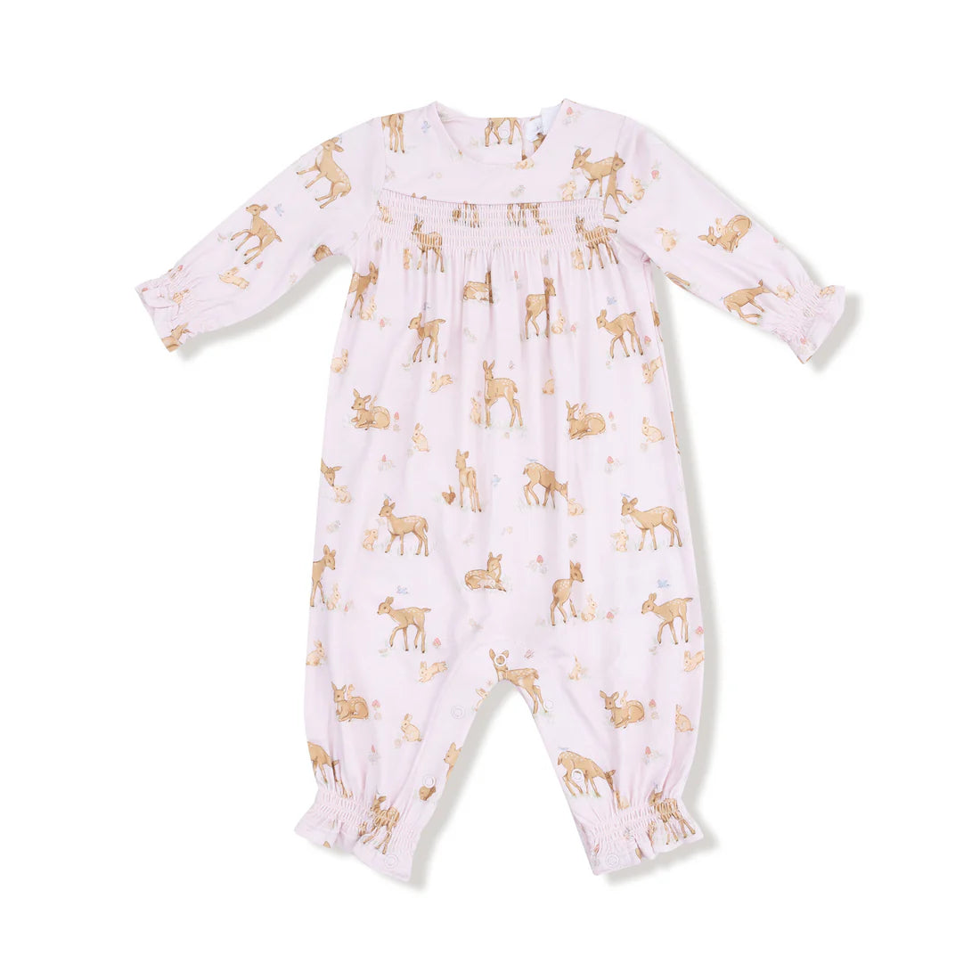 Little Fawn  Smocked Long Sleeve Romper