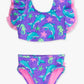 Neon Fin Friends Butterfly Tankini 2-Piece Swimsuit, with Signature Rear Ruffles