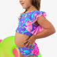 Neon Fin Friends Butterfly Tankini 2-Piece Swimsuit, with Signature Rear Ruffles