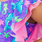 Neon Fin Friends Butterfly Tankini 2-Piece Swimsuit, with Signature Rear Ruffles