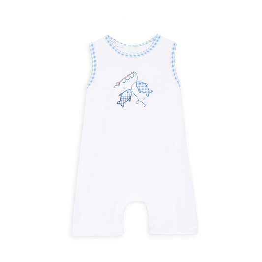 Gone Fishing Applique Short Playsuit