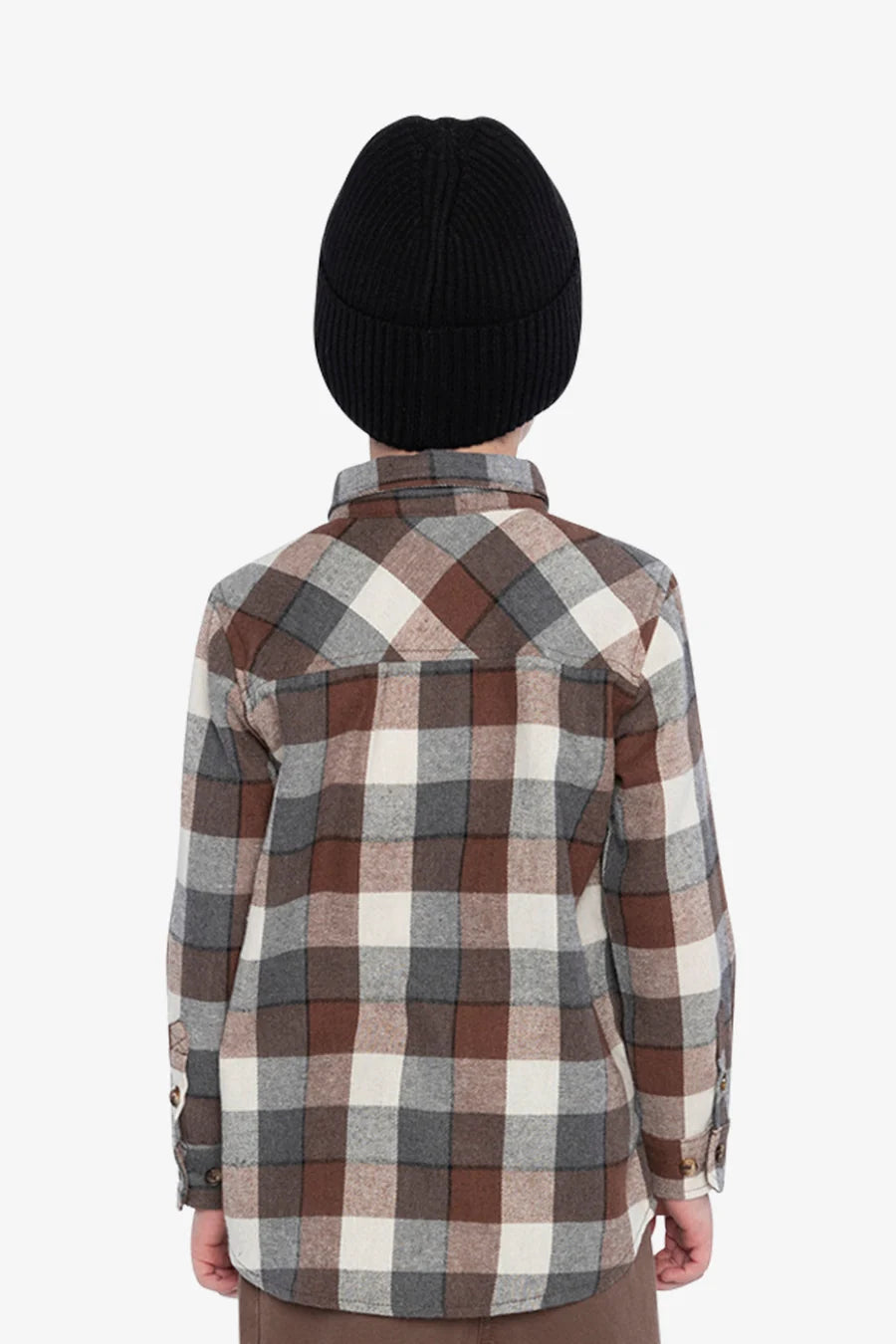 Deux par Deux Flannel Shirt Grey And Beige Plaid