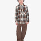 Deux par Deux Flannel Shirt Grey And Beige Plaid