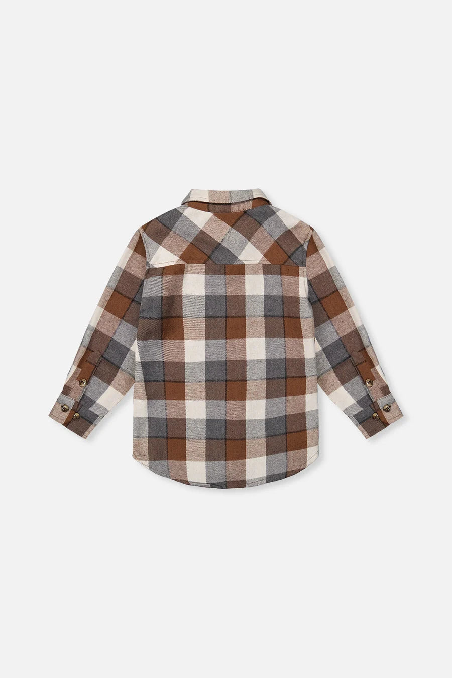 Deux par Deux Flannel Shirt Grey And Beige Plaid