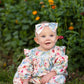 Floral Flutter Long Sleeve Ruffle Shoulder Bubble Romper