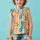 Floral Smocked Ruffle Detail Tank