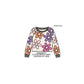 All Over Large Retro Flower Print Crop Sweatshirt