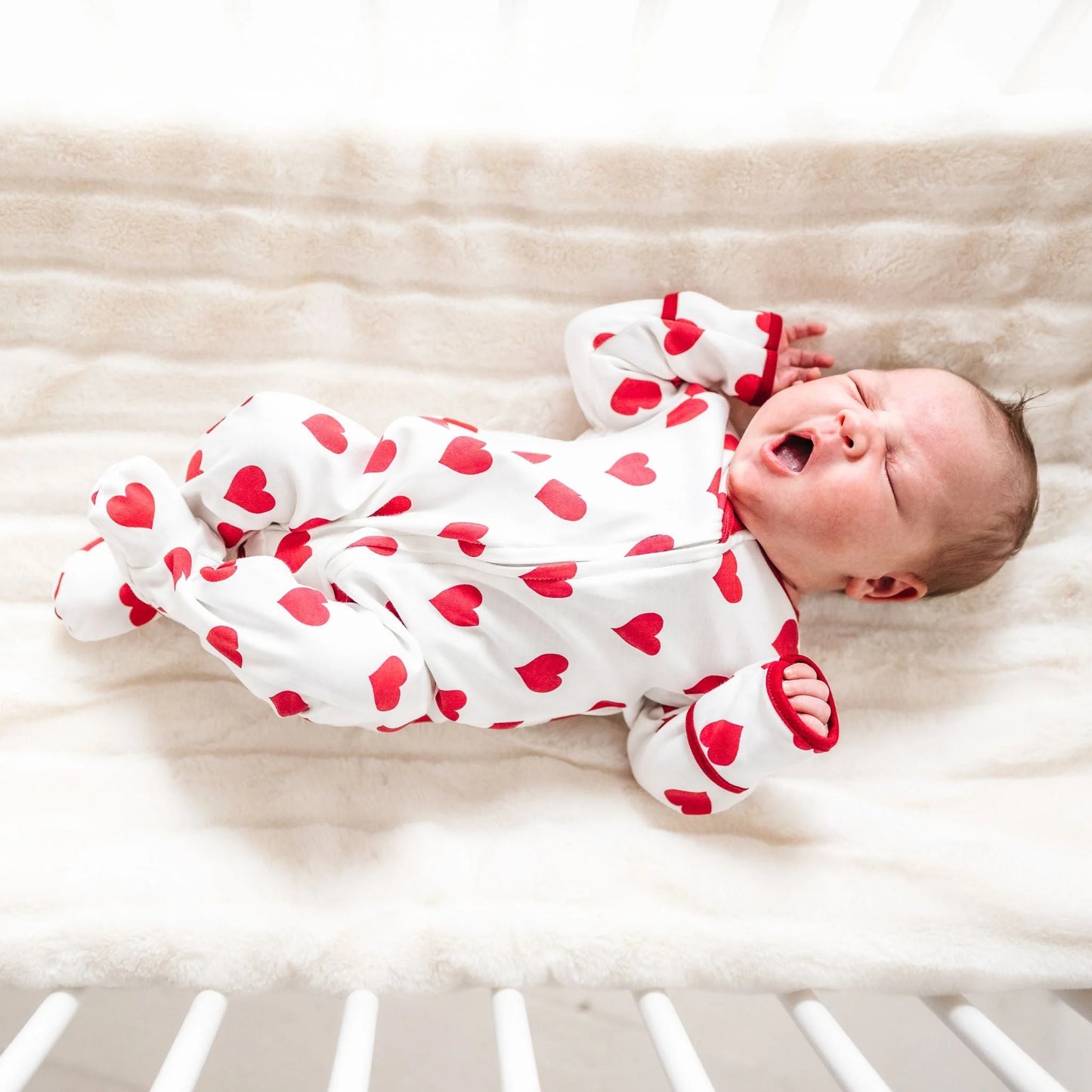My Heart Zip Footie by Luna and Arlo