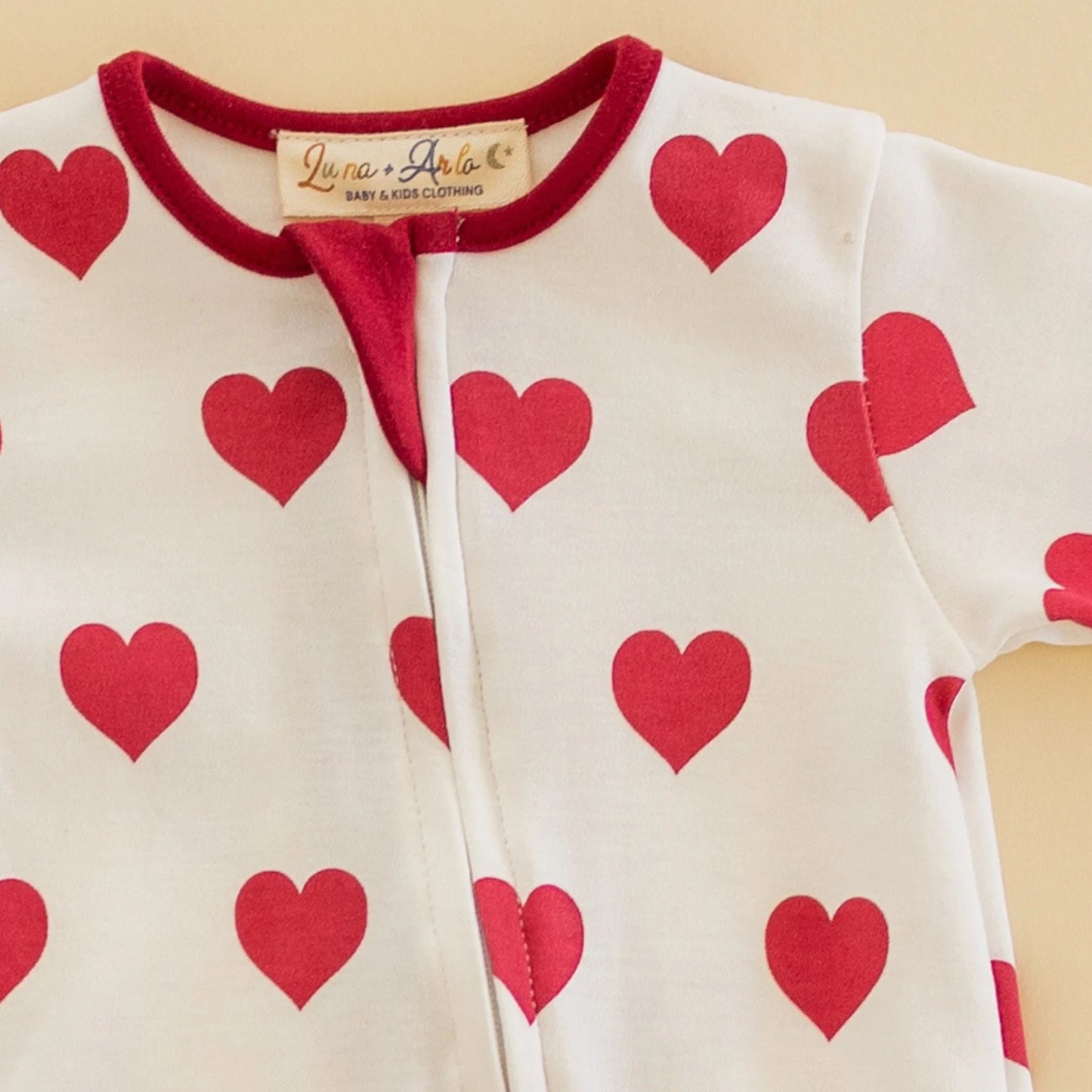 My Heart Zip Footie by Luna and Arlo