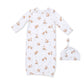 Little Explorer Fox  Lap Shoulder Gown and Knotted Hat