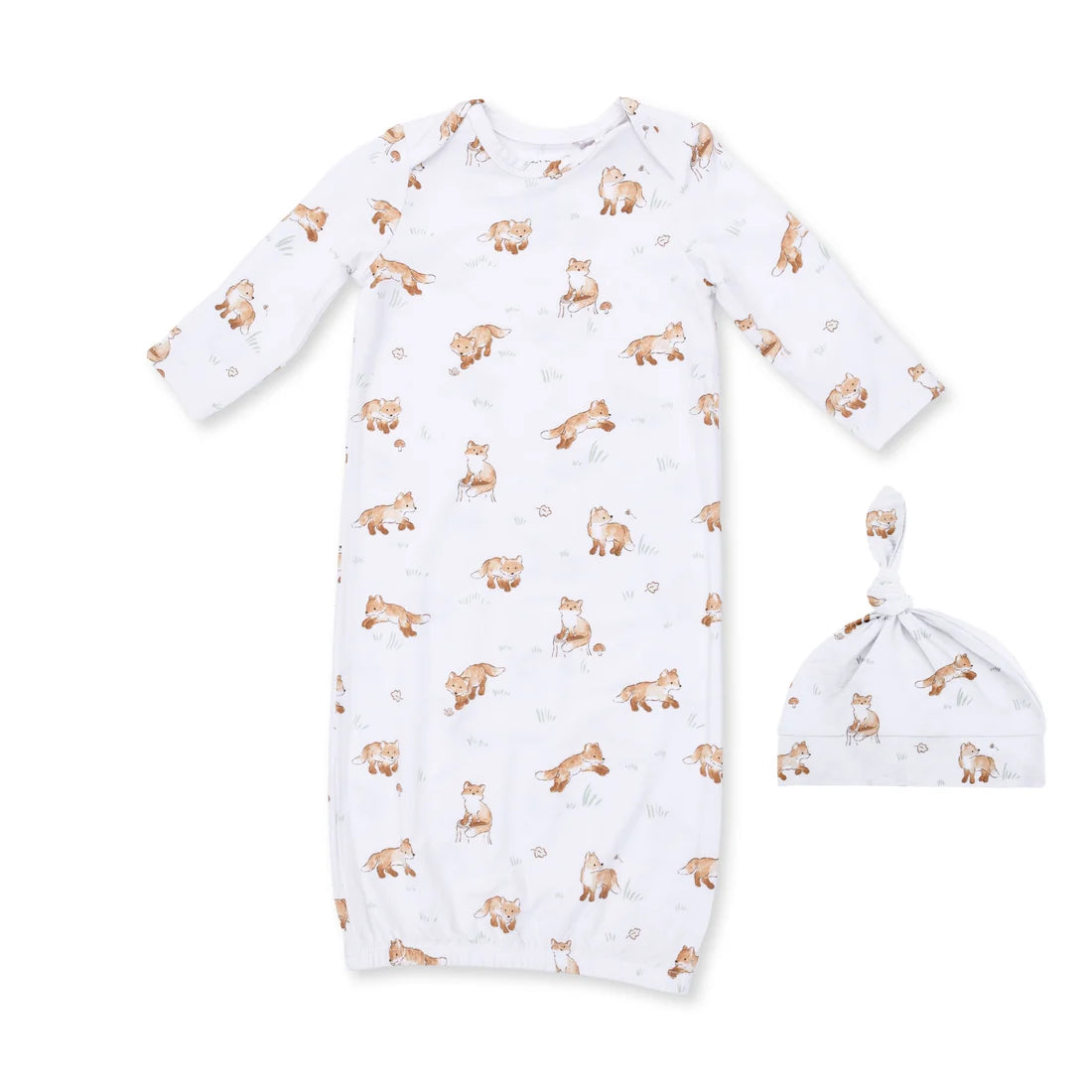 Little Explorer Fox  Lap Shoulder Gown and Knotted Hat