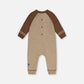 Deux par Deux Knitted Intarsia Romper Brown Cinnamon