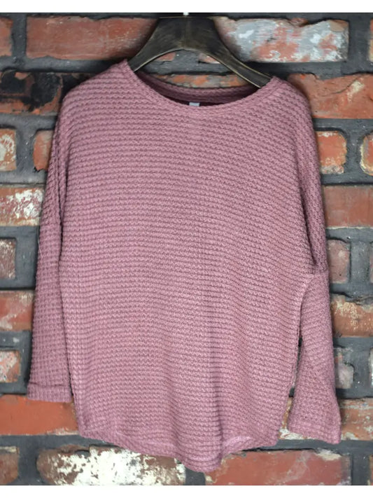 Dusty Rose Waffle Tunic