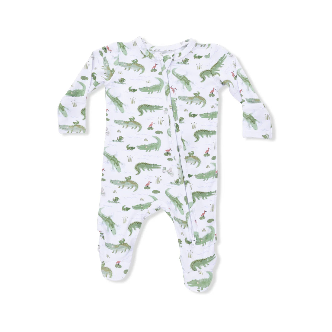 Crayon Alligators  2 Way Zipper Footie