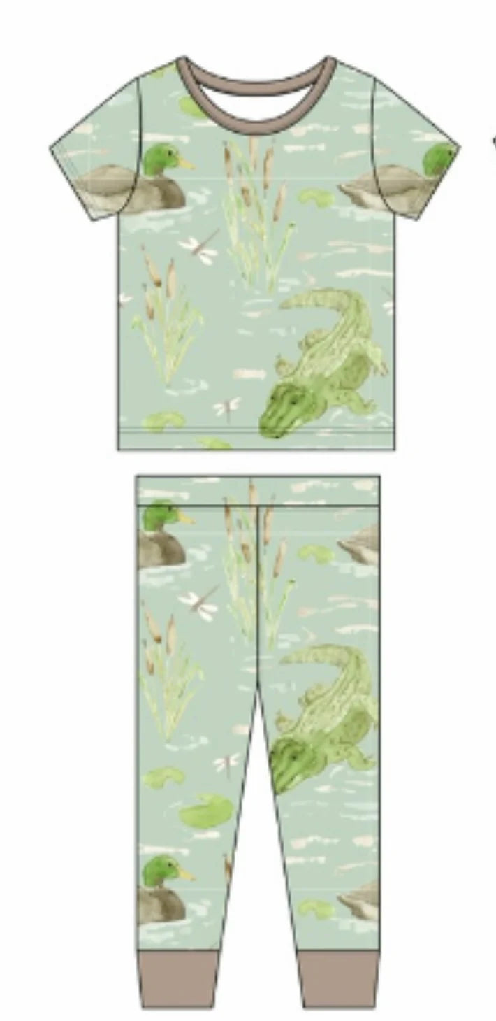 Ducks and Gators Two Piece Pajama Pants Set