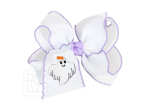 Embroidered Ghost Crochet Edge Bow