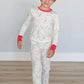 Blue Gingerbread Two Piece Pajama Pants Set