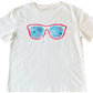 White Short Sleeve Patriotic Sunglasses Tee