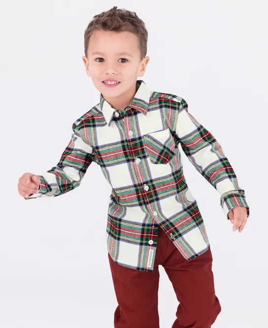 Good Tidings Plaid LS Button Down Shirt