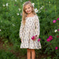 Gracie Long Sleeve Floral Square Neck Tiered Dress