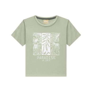 Graphic Tee and Print Shorts Set