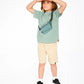 Organic Cotton Jersey T-Shirt With Cross Bag Green