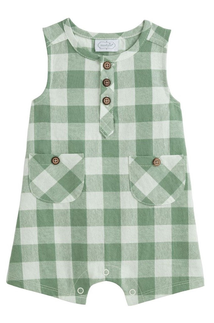 Green Check Romper