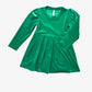 Green Velvet Dress with Bow Back