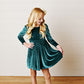 Swoon Kids Green Velvet Twirl Dress