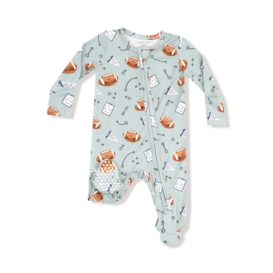 Touchdown Time - Grey Mist  2 Way Zipper Footie