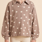 Girls Polka Dot Knit Long Sleeve Collard Shirt