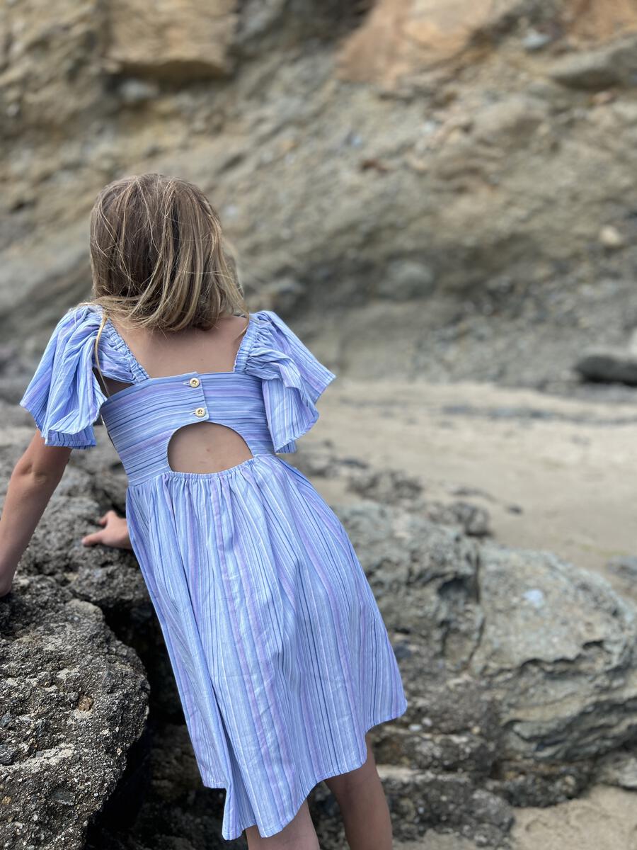 Lavender Stripe Hallie Dress