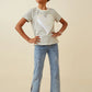 Sequin Heart Patch Striped Knit Top