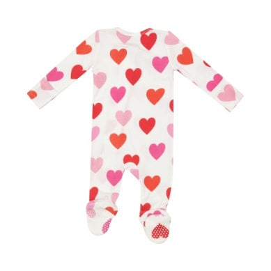 Big Hearts 2 Way Zipper Footie