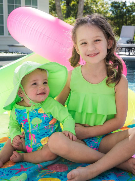 Neon Honeydew Sun Protective Hat