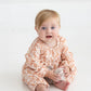 Honey Petals Long Sleeve Floral Ruffle Collar Straight Leg Romper