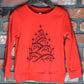 Red Christmas Tree Horse Light Weight Sweatshirt