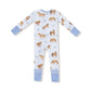 Horses - Blue - 2 Way Zipper Romper