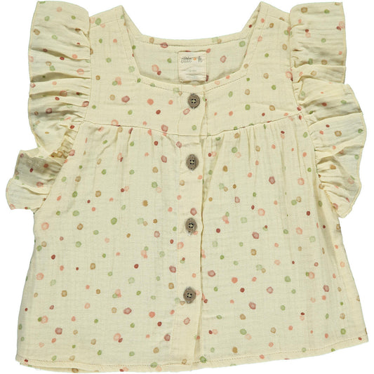 Isabella Cream Polka Dot Blouse