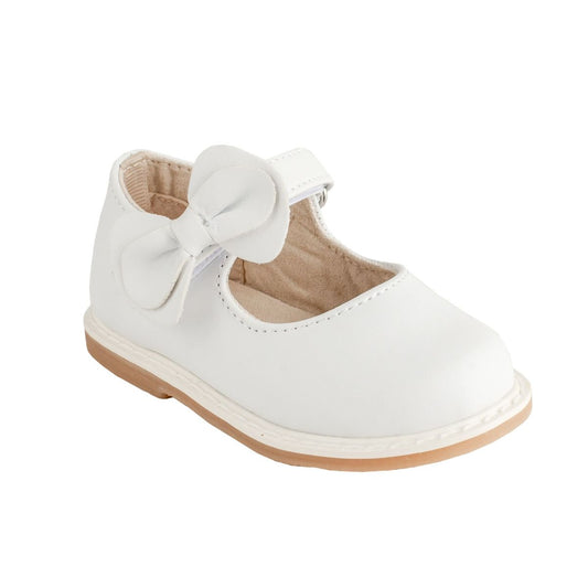 Jade Toddler White Mary Jane with Matching Bows