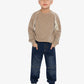 Deux par Deux Brushed Jersey Top With Raglan Sleeves Taupe