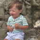 Turquoise Stripe Jetty Jersey Onesie