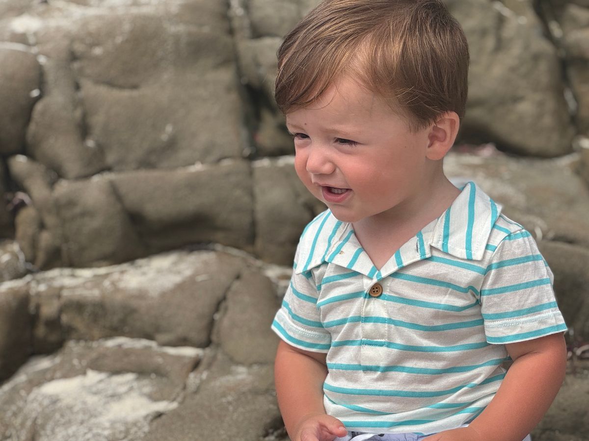 Turquoise Stripe Jetty Jersey Onesie