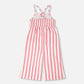 Crinkle Jersey Jumpsuit White And Pink Stripes
