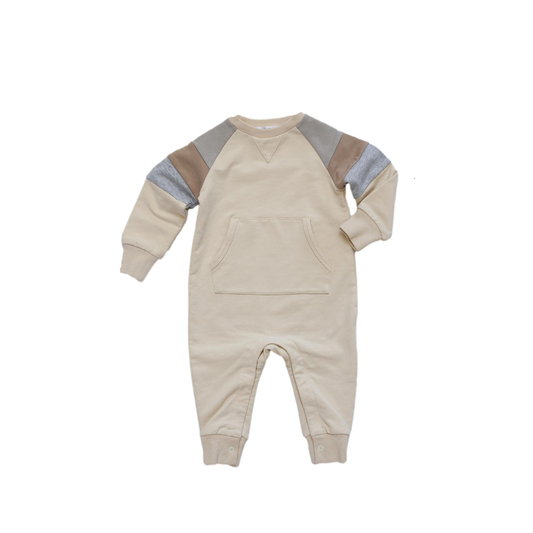 Crewneck Jumpsuit-Colorblock