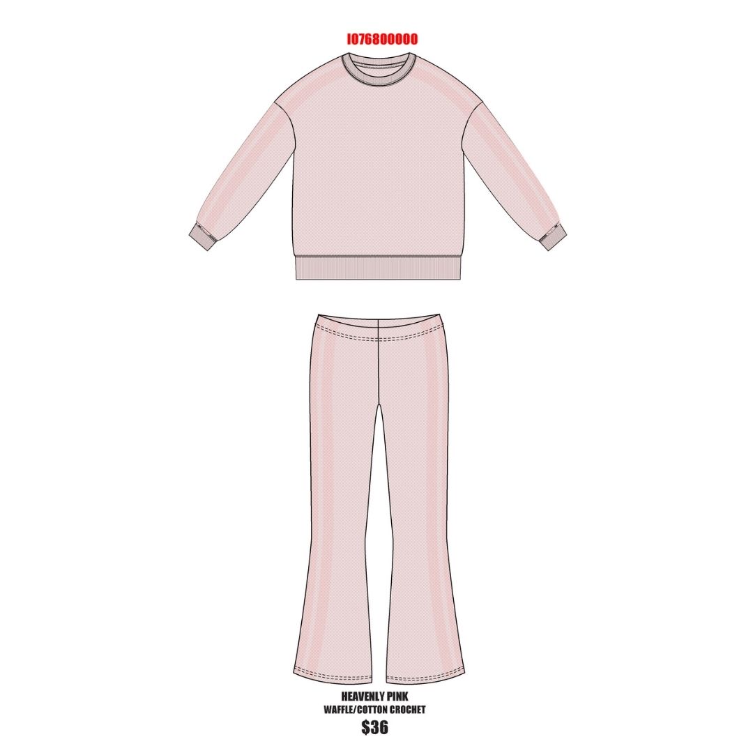 Sweet Soul  Tween Lace Trim Long Sleeve Set