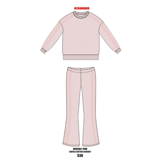 Sweet Soul  Tween Lace Trim Long Sleeve Set