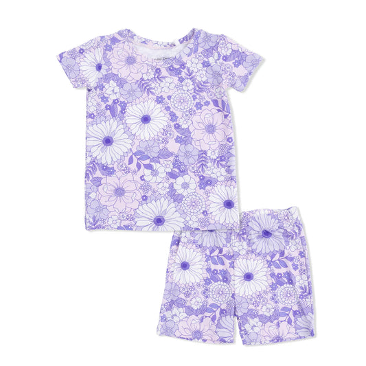 Lacy Lavender Floral  Loungewear Short Set